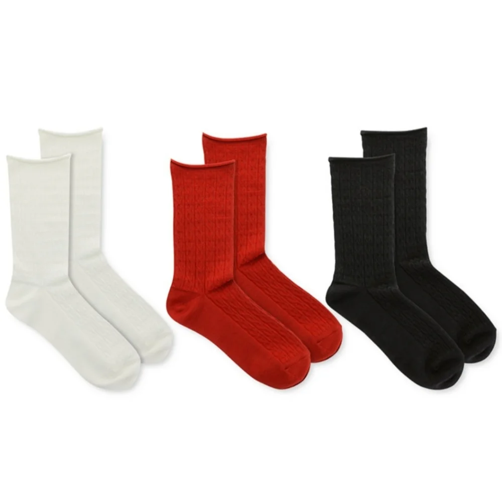 RALPH LAUREN WOMEN'S 3PK CABLE KNIT SOCKS NWT